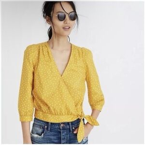 Madewell | Yellow star pattern shirt